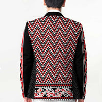 New Zealand Maori Niho Taniwha Blazer Whero Mangopare and Puhoro Pattern LT9 - Polynesian Pride