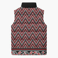 New Zealand Maori Niho Taniwha Sleeveless Puffer Jacket Whero Mangopare and Puhoro Pattern LT9 - Polynesian Pride