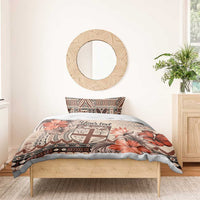 Vintage Bula Fiji Personalised Bedding Set Beige Hibiscus Tapa Pattern LT9 - Polynesian Pride
