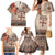 Vintage Bula Fiji Personalised Family Matching Mermaid Dress and Hawaiian Shirt Beige Hibiscus Tapa Pattern