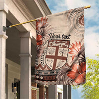 Vintage Bula Fiji Personalised Garden Flag Beige Hibiscus Tapa Pattern LT9 House Flag Beige - Polynesian Pride