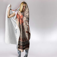 Vintage Bula Fiji Personalised Hooded Blanket Beige Hibiscus Tapa Pattern LT9 - Polynesian Pride