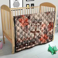 Vintage Bula Fiji Personalised Quilt Beige Hibiscus Tapa Pattern LT9 - Polynesian Pride