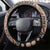 Vintage Bula Fiji Personalised Steering Wheel Cover Beige Hibiscus Tapa Pattern