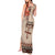 Vintage Bula Fiji Personalised Tank Maxi Dress Beige Hibiscus Tapa Pattern