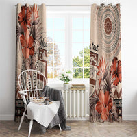 Vintage Bula Fiji Personalised Window Curtain Beige Hibiscus Tapa Pattern LT9 - Polynesian Pride