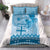 Vintage Bula Fiji Personalised Bedding Set Blue Hibiscus Tapa Pattern