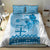 Vintage Bula Fiji Personalised Bedding Set Blue Hibiscus Tapa Pattern