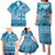 Vintage Bula Fiji Personalised Family Matching Puletasi and Hawaiian Shirt Blue Hibiscus Tapa Pattern