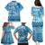 Vintage Bula Fiji Personalised Family Matching Puletasi and Hawaiian Shirt Blue Hibiscus Tapa Pattern