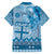 Vintage Bula Fiji Personalised Family Matching Puletasi and Hawaiian Shirt Blue Hibiscus Tapa Pattern