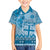 Vintage Bula Fiji Personalised Family Matching Puletasi and Hawaiian Shirt Blue Hibiscus Tapa Pattern