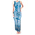 Vintage Bula Fiji Personalised Tank Maxi Dress Blue Hibiscus Tapa Pattern