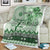 Vintage Bula Fiji Personalised Blanket Green Hibiscus Tapa Pattern