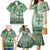 Vintage Bula Fiji Personalised Family Matching Mermaid Dress and Hawaiian Shirt Green Hibiscus Tapa Pattern