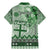 Vintage Bula Fiji Personalised Family Matching Mermaid Dress and Hawaiian Shirt Green Hibiscus Tapa Pattern