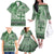 Vintage Bula Fiji Personalised Family Matching Off The Shoulder Long Sleeve Dress and Hawaiian Shirt Green Hibiscus Tapa Pattern