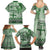 Vintage Bula Fiji Personalised Family Matching Summer Maxi Dress and Hawaiian Shirt Green Hibiscus Tapa Pattern