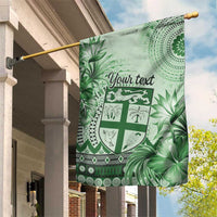 Vintage Bula Fiji Personalised Garden Flag Green Hibiscus Tapa Pattern LT9 House Flag Green - Polynesian Pride