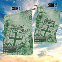 Vintage Bula Fiji Personalised Garden Flag Green Hibiscus Tapa Pattern LT9 - Polynesian Pride