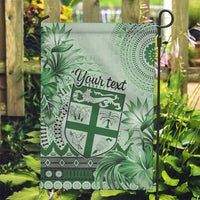 Vintage Bula Fiji Personalised Garden Flag Green Hibiscus Tapa Pattern LT9 Garden Flag Green - Polynesian Pride