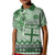 Vintage Bula Fiji Personalised Kid Polo Shirt Green Hibiscus Tapa Pattern