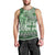 Vintage Bula Fiji Personalised Men Tank Top Green Hibiscus Tapa Pattern