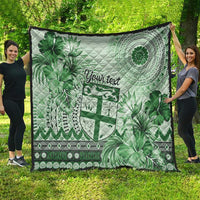 Vintage Bula Fiji Personalised Quilt Green Hibiscus Tapa Pattern LT9 - Polynesian Pride