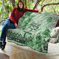 Vintage Bula Fiji Personalised Quilt Green Hibiscus Tapa Pattern LT9 - Polynesian Pride
