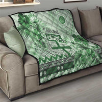 Vintage Bula Fiji Personalised Quilt Green Hibiscus Tapa Pattern LT9 - Polynesian Pride