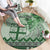 Vintage Bula Fiji Personalised Round Carpet Green Hibiscus Tapa Pattern