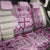 Vintage Bula Fiji Personalised Back Car Seat Cover Pink Hibiscus Tapa Pattern