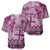 Vintage Bula Fiji Personalised Baseball Jersey Pink Hibiscus Tapa Pattern