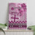 Vintage Bula Fiji Personalised Canvas Wall Art Pink Hibiscus Tapa Pattern