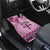 Vintage Bula Fiji Personalised Car Mats Pink Hibiscus Tapa Pattern