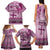 Vintage Bula Fiji Personalised Family Matching Tank Maxi Dress and Hawaiian Shirt Pink Hibiscus Tapa Pattern