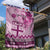 Vintage Bula Fiji Personalised Garden Flag Pink Hibiscus Tapa Pattern