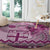 Vintage Bula Fiji Personalised Round Carpet Pink Hibiscus Tapa Pattern