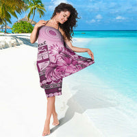 Vintage Bula Fiji Personalised Sarong Pink Hibiscus Tapa Pattern LT9 - Polynesian Pride