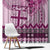 Vintage Bula Fiji Personalised Window Curtain Pink Hibiscus Tapa Pattern