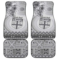 Vintage Bula Fiji Personalised Car Mats Beige Hibiscus Tapa Pattern LT9 - Polynesian Pride