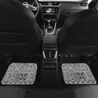 Vintage Bula Fiji Personalised Car Mats Beige Hibiscus Tapa Pattern LT9 Set 2pcs - Back White - Polynesian Pride