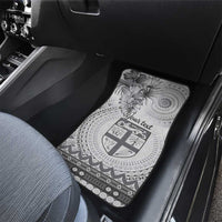 Vintage Bula Fiji Personalised Car Mats Beige Hibiscus Tapa Pattern LT9 - Polynesian Pride