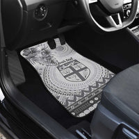 Vintage Bula Fiji Personalised Car Mats Beige Hibiscus Tapa Pattern LT9 - Polynesian Pride