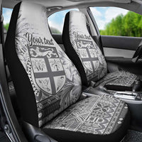 Vintage Bula Fiji Personalised Car Seat Cover Beige Hibiscus Tapa Pattern LT9 - Polynesian Pride