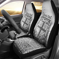 Vintage Bula Fiji Personalised Car Seat Cover Beige Hibiscus Tapa Pattern LT9 - Polynesian Pride