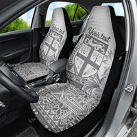 Vintage Bula Fiji Personalised Car Seat Cover Beige Hibiscus Tapa Pattern LT9 - Polynesian Pride