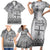 Vintage Bula Fiji Personalised Family Matching Short Sleeve Bodycon Dress and Hawaiian Shirt Beige Hibiscus Tapa Pattern