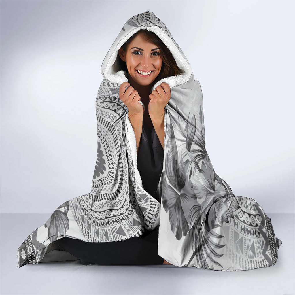 Vintage Bula Fiji Personalised Hooded Blanket Beige Hibiscus Tapa Pattern LT9 - Polynesian Pride
