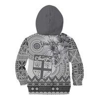 Vintage Bula Fiji Personalised Kid Hoodie Beige Hibiscus Tapa Pattern LT9 - Polynesian Pride
